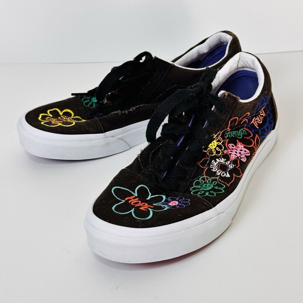 Vans Brown Multicolor Embroidered Sneakers